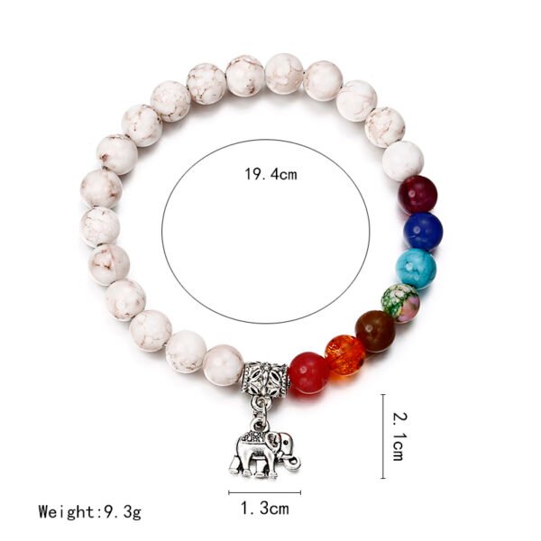 Weiße Kiefernkugelperlen, Elefantenmuster, Armband, lose Perlen – Bild 2