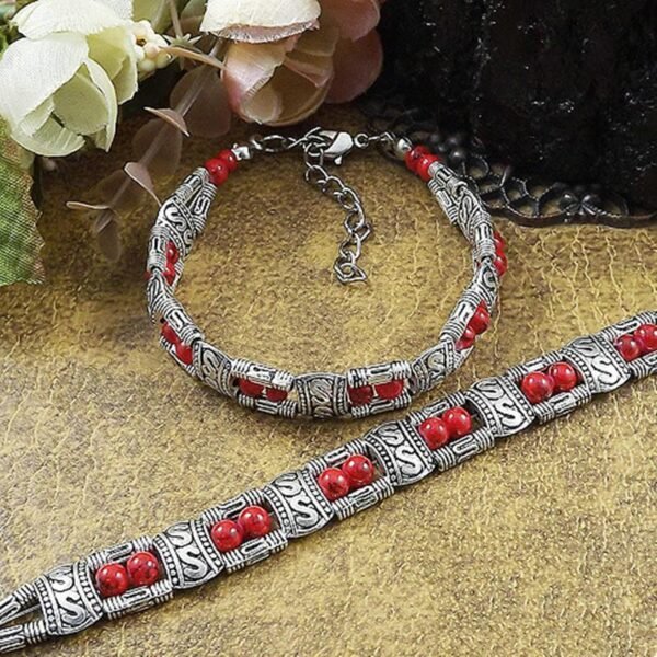 Metallarmband aus tibetischen Perlen für Mädchen – Bild 4