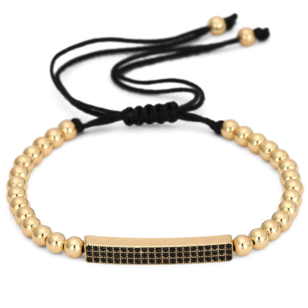 Lavastein-Armband Buddha schwarz mattiertes Armband – Bild 3