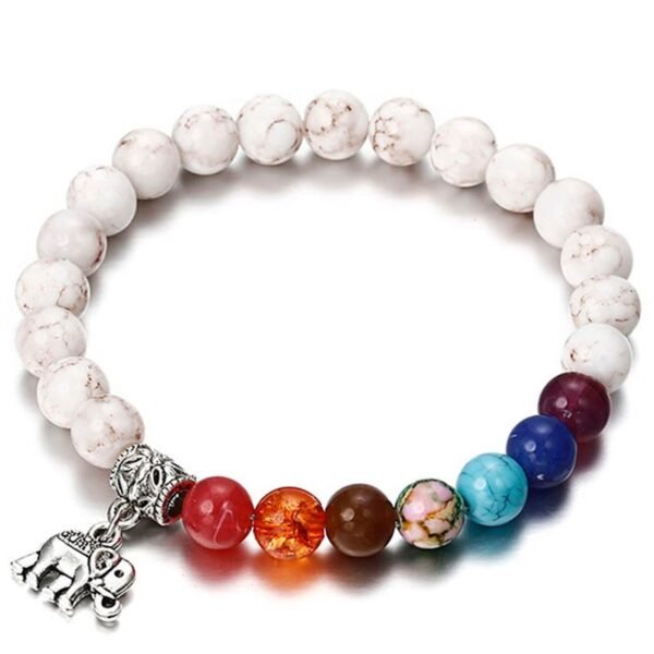 Weiße Kiefernkugelperlen, Elefantenmuster, Armband, lose Perlen