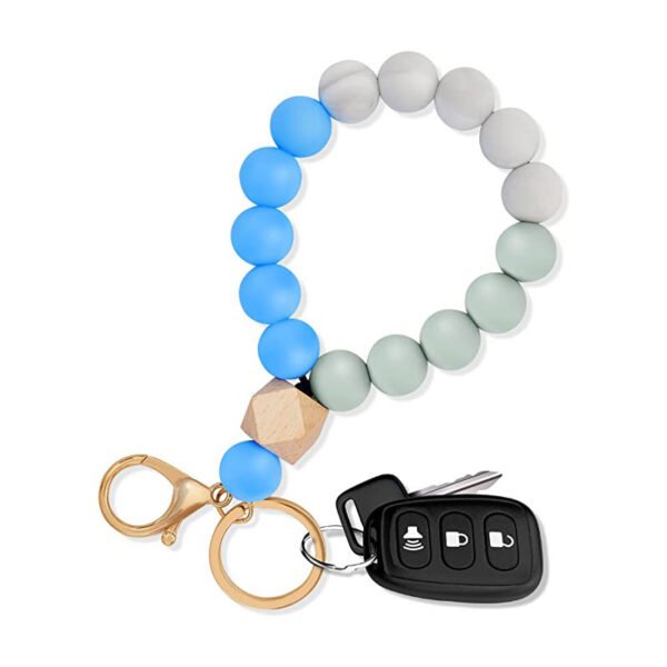 Buddhistisches Perlenarmband, Silikonperlen, mehrfarbiges Holzperlenarmband – Bild 2