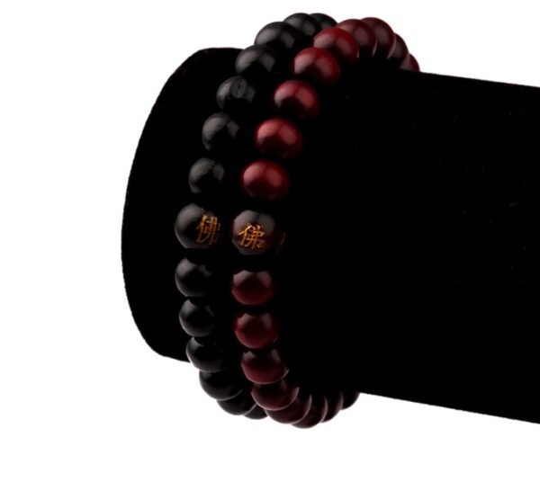 BuddhaArmband Holz Geschnitzte buddhistische Schriftzeichen – Bild 9