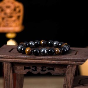 Buddha-Armband, 8 mm, Tigerauge-Stein-Armband, Naturstein-Armband