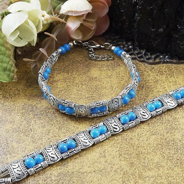 Metallarmband aus tibetischen Perlen für Mädchen