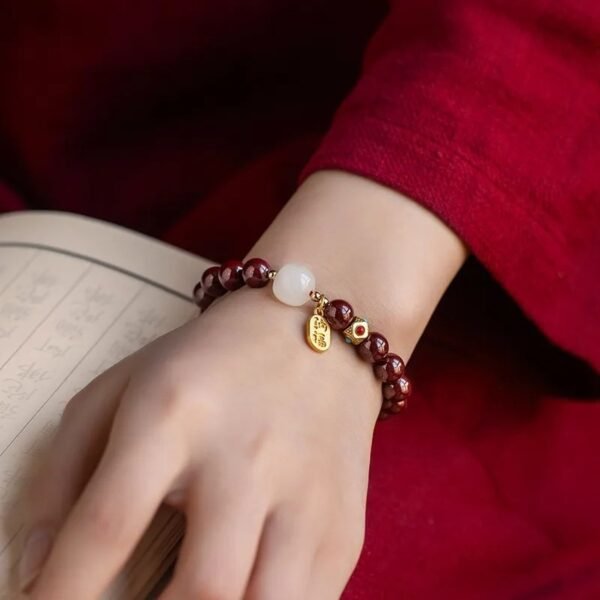 Buddha Armband Cinnabar-Armband, Herren- und Damenarmband, 2025, Jahr der Schlange