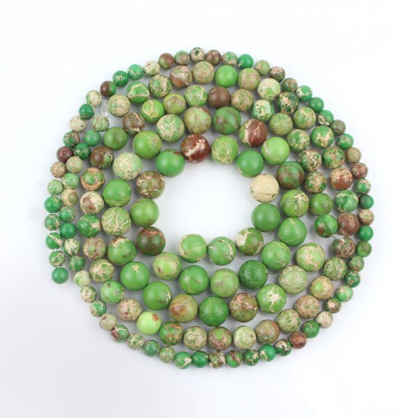 Buddha-Armband Edelstein grüner Kaiserstein lose Perlen gebrochene runde Perlen DIY handgefertigte Armbandperlen Halbzeuge – Bild 5