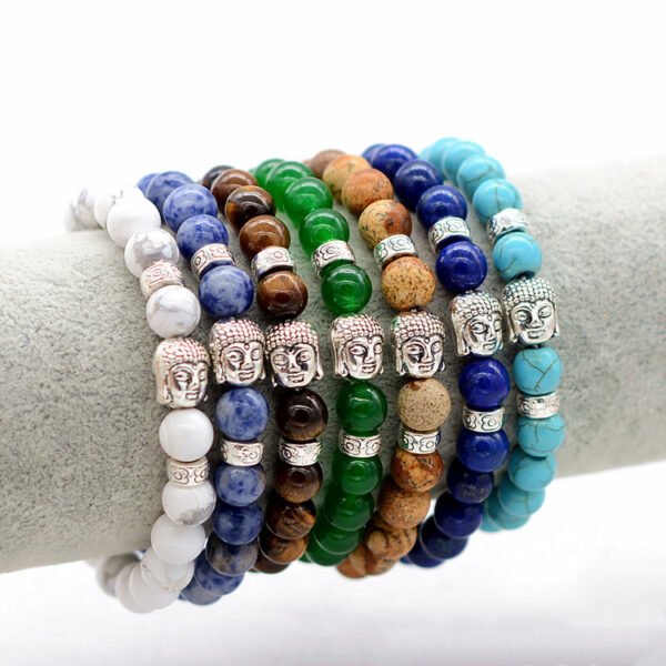 Buddha head and beads handmade bracelet – Bild 3