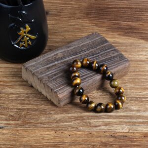 Buddha Achat Armband Natürlicher Tigerauge Stein Armband Herren Perlen Einfach