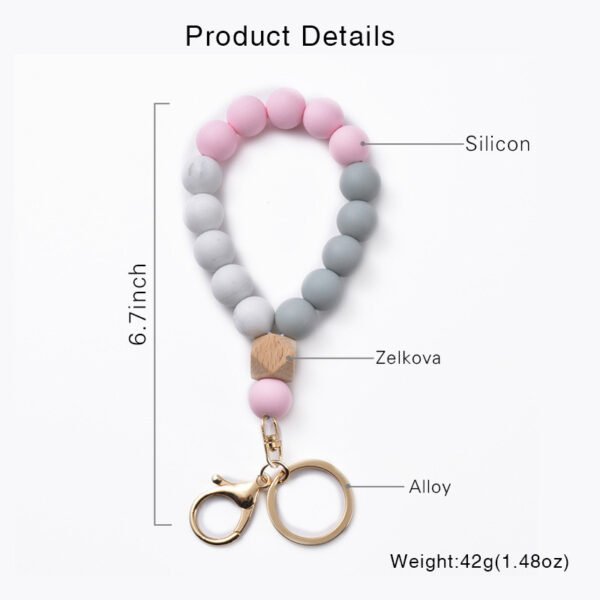 Buddhistisches Perlenarmband, Silikonperlen, mehrfarbiges Holzperlenarmband