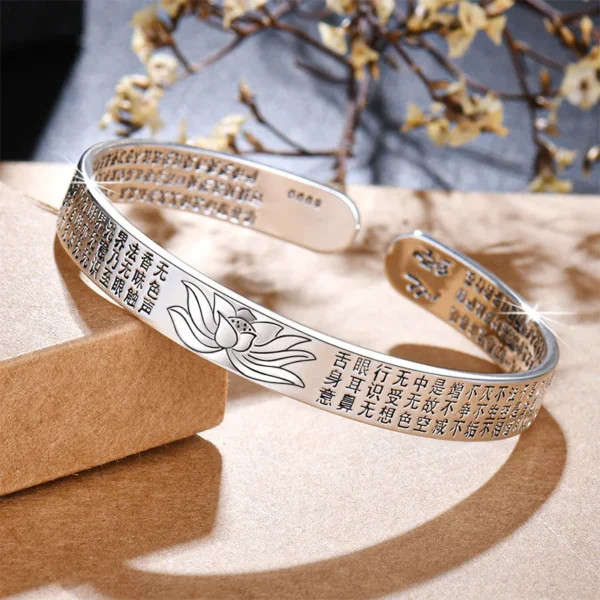 Buddhistische Armband für Frauen-klassisches Lotos-Herz-Sutra – Bild 2